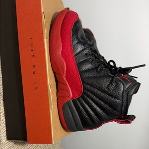 Nike Black and Red Leather Sneakers